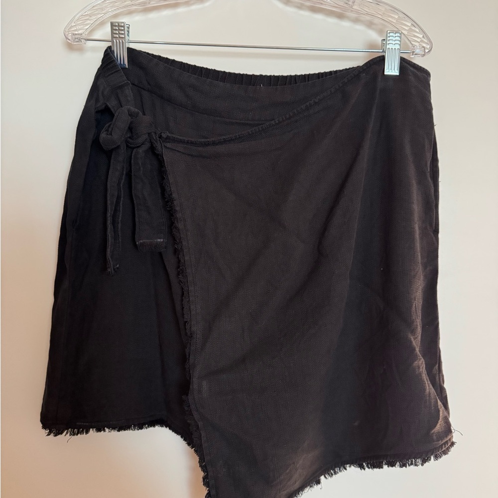 Cloth & Stone Black Textured Skirt